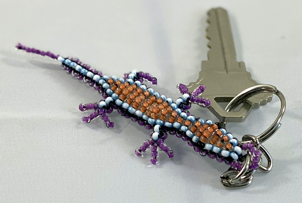 Guatemalan Beaded Lizard Keychain